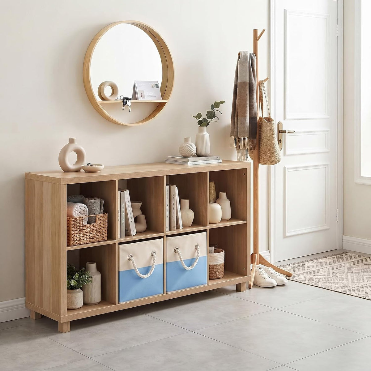ShellKingdom Storage Bins, Fabric Storage Cube with Cotton Rope Handle