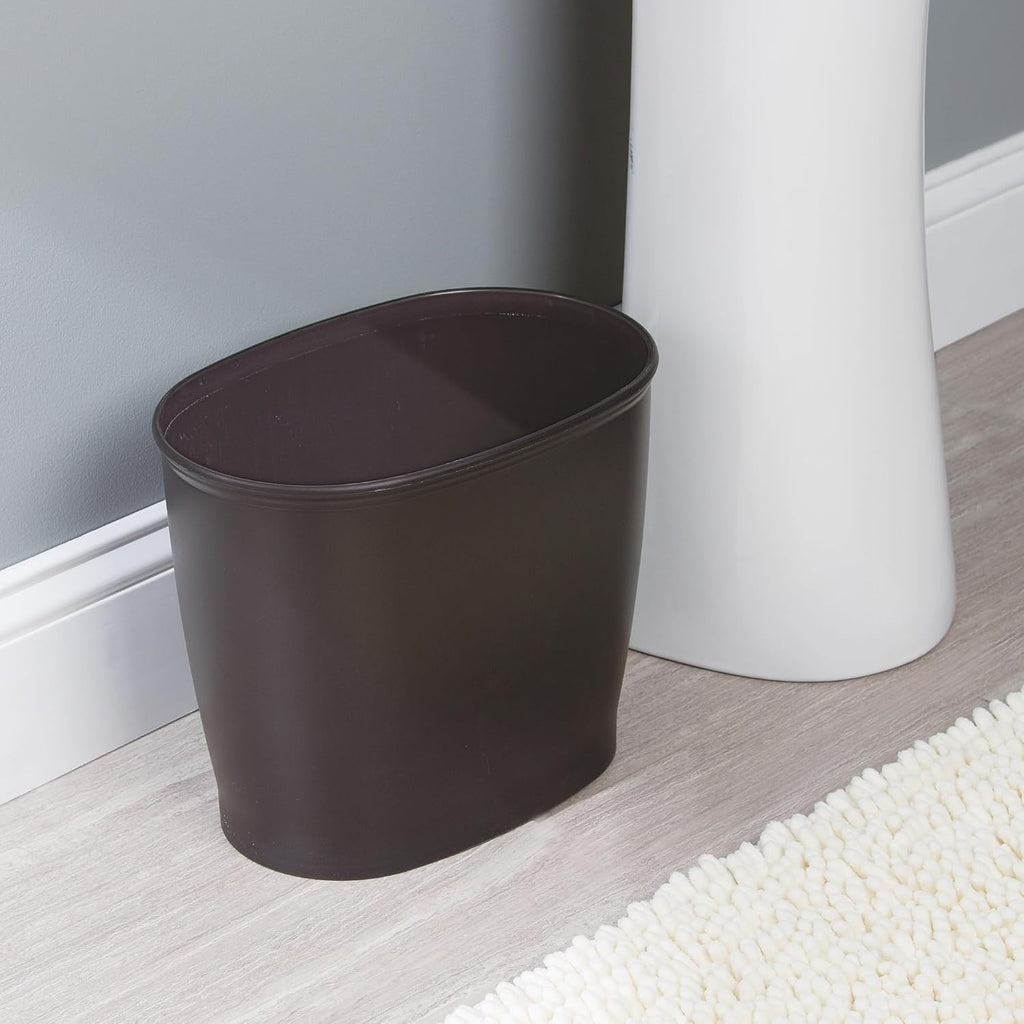 iDesign Slim Plastic Bathroom Trash Can, 2-Pack, Bronze