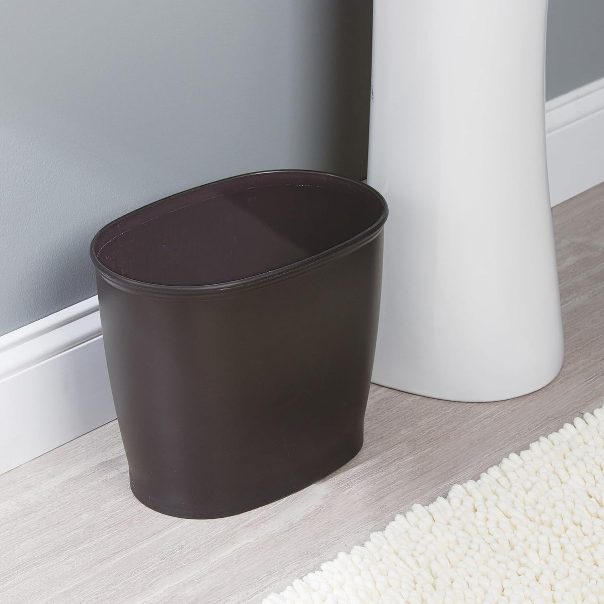 iDesign Slim Plastic Bathroom Trash Can, 2-Pack, Bronze