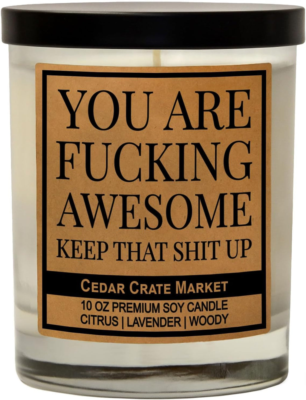 Best Friend, Gift for Women, Men - You are Awesome, Thank You Candle Gift for Her, Him, Inspirational Present for Coworker, Sister, Bestie, Funny Happy Birthday Candle,100% Soy Wax Handmade in the USA