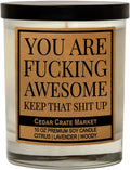Best Friend, Gift for Women, Men - You are Awesome, Thank You Candle Gift for Her, Him, Inspirational Present for Coworker, Sister, Bestie, Funny Happy Birthday Candle,100% Soy Wax Handmade in the USA