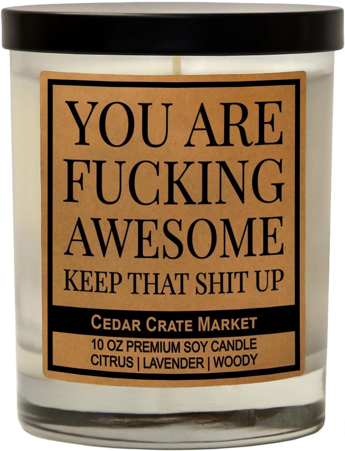 Best Friend, Gift for Women, Men - You are Awesome, Thank You Candle Gift for Her, Him, Inspirational Present for Coworker, Sister, Bestie, Funny Happy Birthday Candle,100% Soy Wax Handmade in the USA