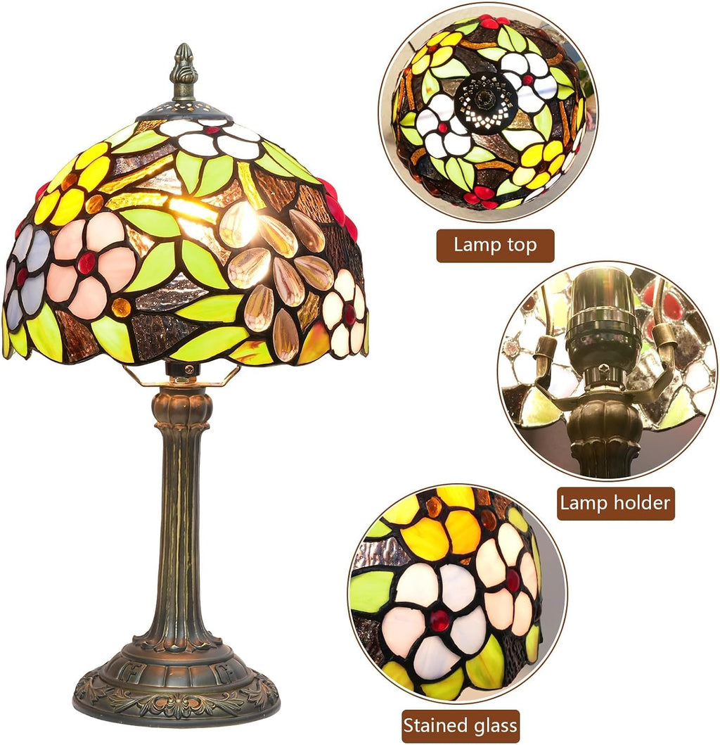 Tiffany Lamp Stained Glass Table Lamp Grape Style Small Bedside Lamp Living Room Dining Room Reading Office Decoration Desk Lamp Home Decoration Creative Gift