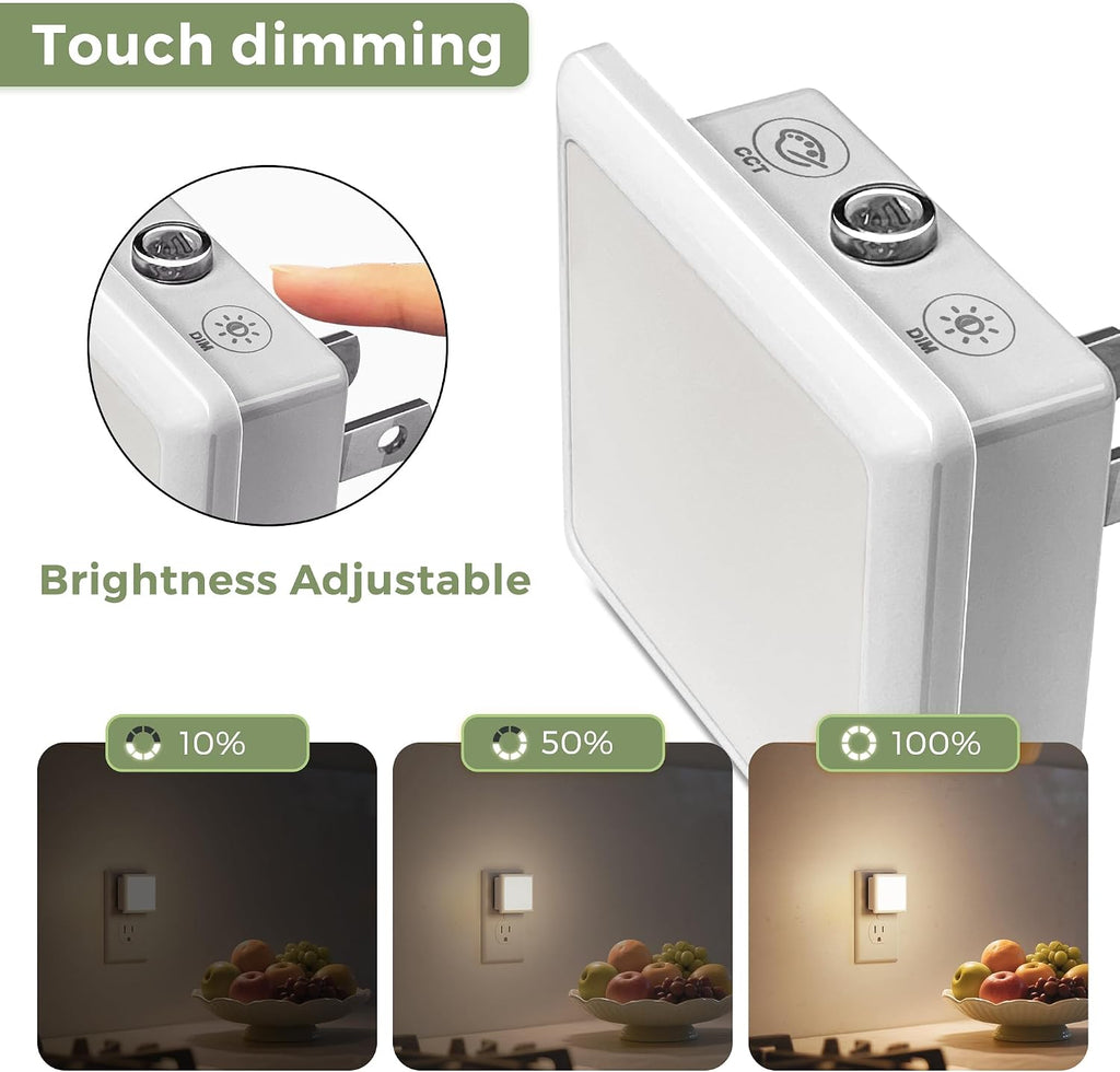 L LOHAS LED 3CCT Night Lights Plug into Wall 2-Pack, Plug in Night Light