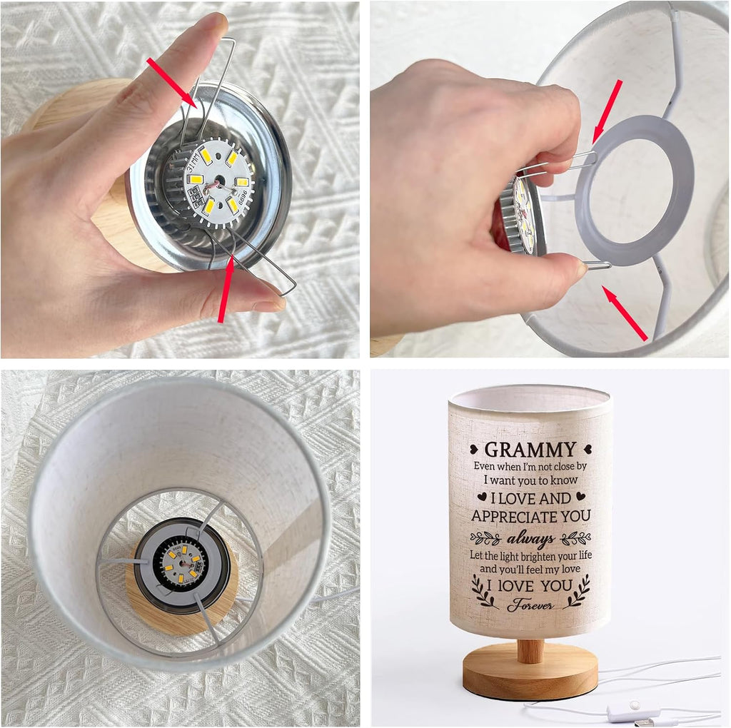 Grammy Gifts from Grandkids, Fabric Bedside Table Lamp Presents