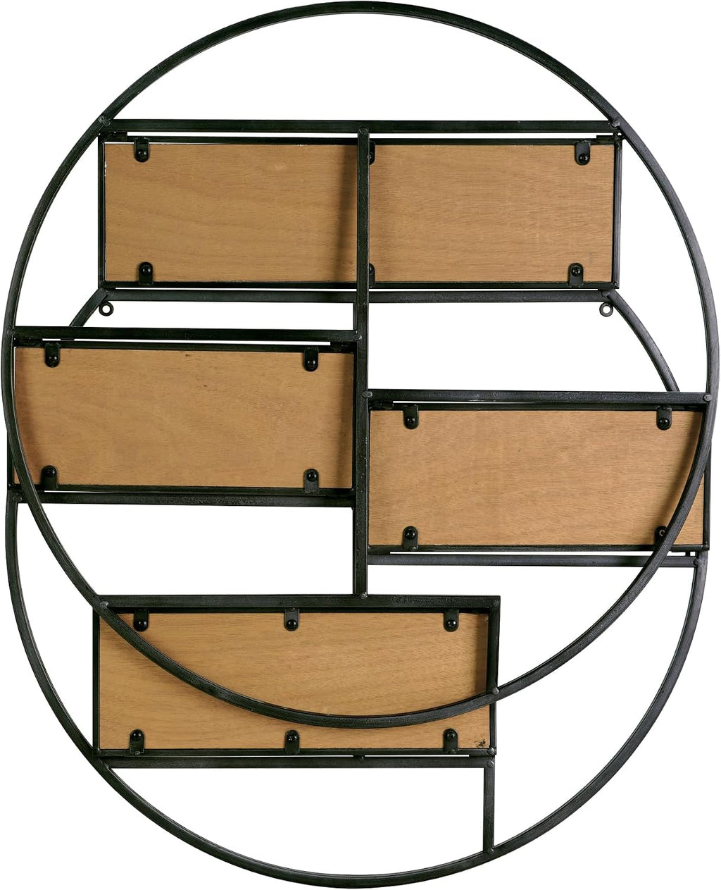 4 Tier Industrial Style Foldable Round Wall Shelves