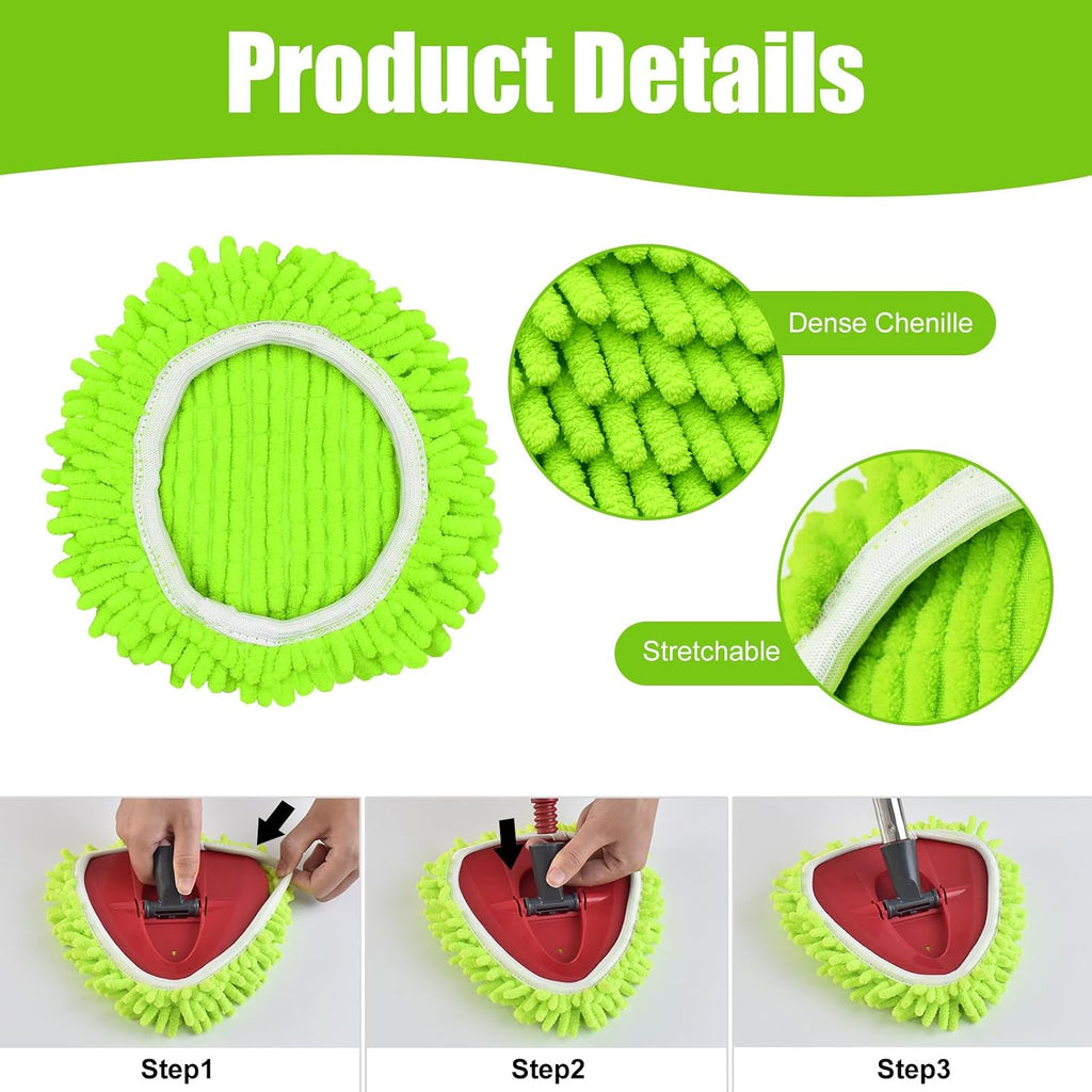 7 Pack Mop Heads Spin Mop Handle Scrub Brush Base Set for O-Cedar Easywring