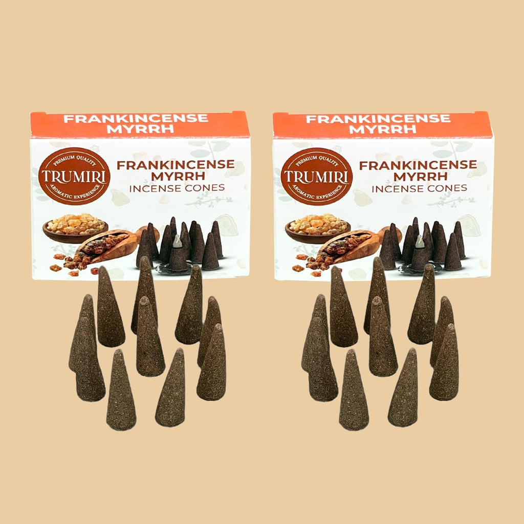 Frankincense Myrrh - Scented Incense Cones - Total 60 Cone Incense - Six Packs of 10 Insence Cones - Incense Cones Scented - Cone Incense Scents - Insense - Inscent