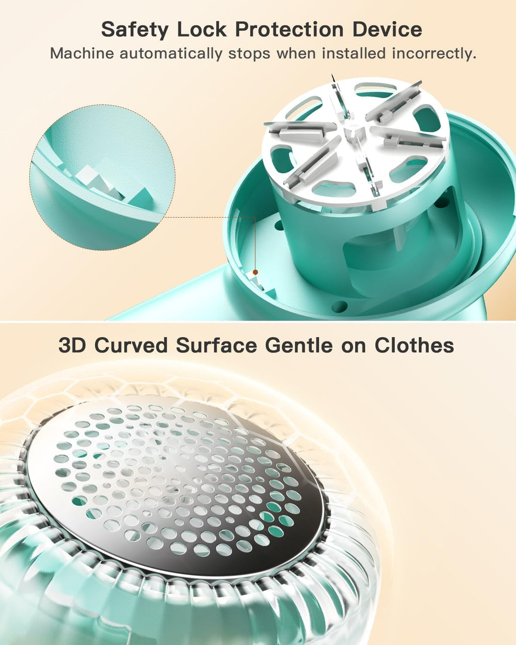 coldSky Rechargeable Fabric Shaver, Lint Shaver with Digital Display, Sweater Shaver with 6-Leaf Blades and Safety Lock, 3-Speeds Defuzzer Remove Fuzz, Pills from Clothes, Furniture, Blanket Green
