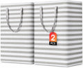 2 Pack Large Laundry Baskets, Laundry Hampers, Freestanding Waterproof Collapsible Clothes Basket with Easy Carry Handles in Laundry Room Bathroom Bedroom Dorm,Grey,75L