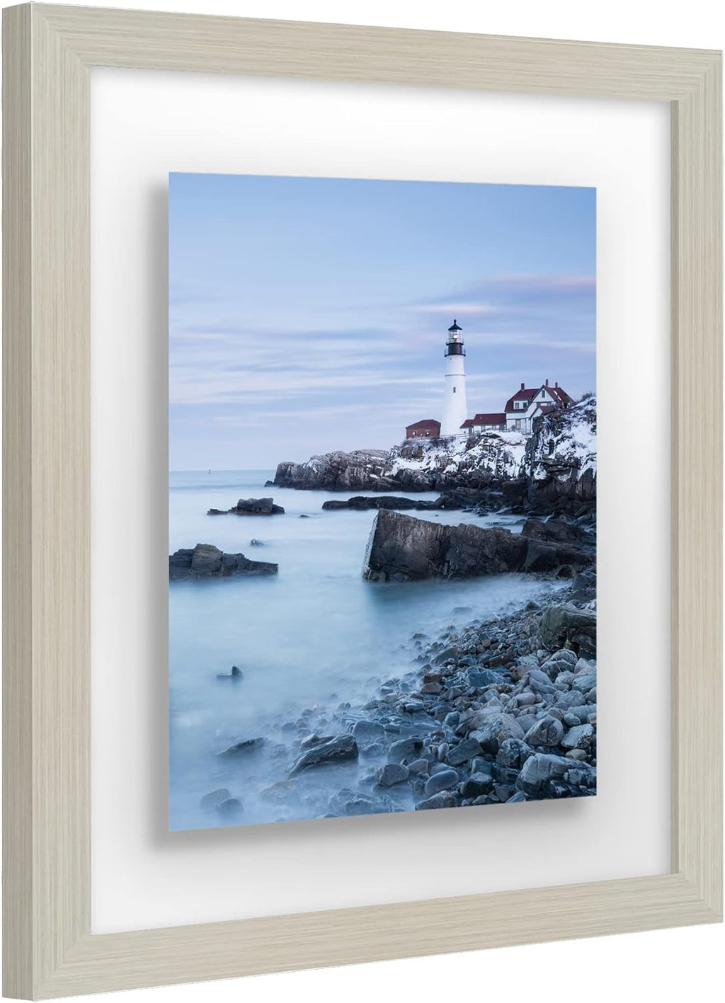Americanflat 11x14 Floating Picture Frame - Engineered Wood - Light Wood