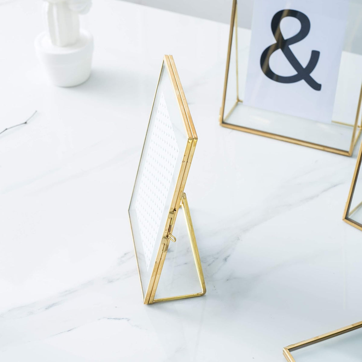 6x8 Gold Photo Frame Vintage Style Antique Gold Standing Picture Frames with Pressed Glass, Brass (6 x 8)