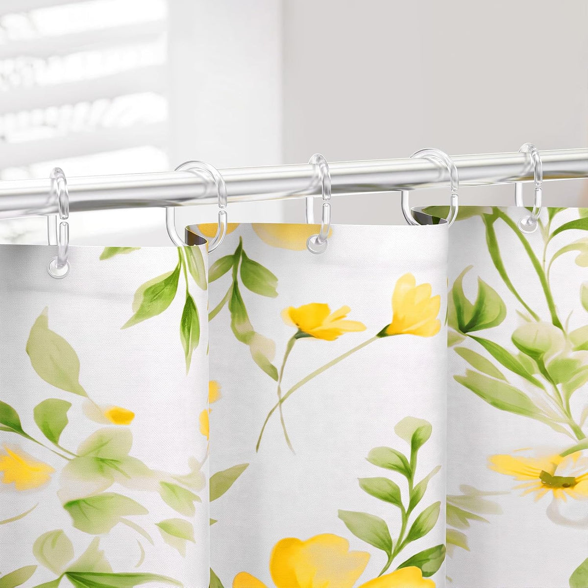 24 Pack Plastic Shower Curtain Hooks, Goowin C Shaped Clear Shower Curtain Rings Rust Proof, Anti-Drop Shower Curtain Hangers Shower Hooks for Shower Curtain, Bathroom Shower Rings for Curtain, Clear