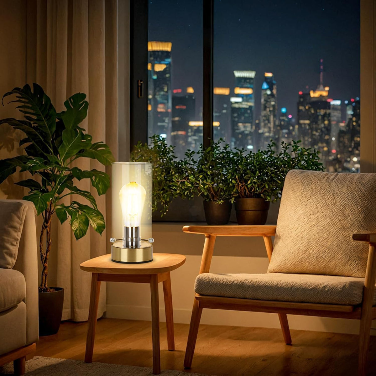 Table Lamp for Bedroom Living Room, Bedside Modern Nightstand Lamp