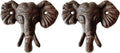 Rustic Elephant-Shaped Decorative Wall Hook Rack Hangers for Hanging Clothes, Coats, Towels, Keys, and Hats, 2-Pack Antique Cast Iron Mounted Wall Hooks