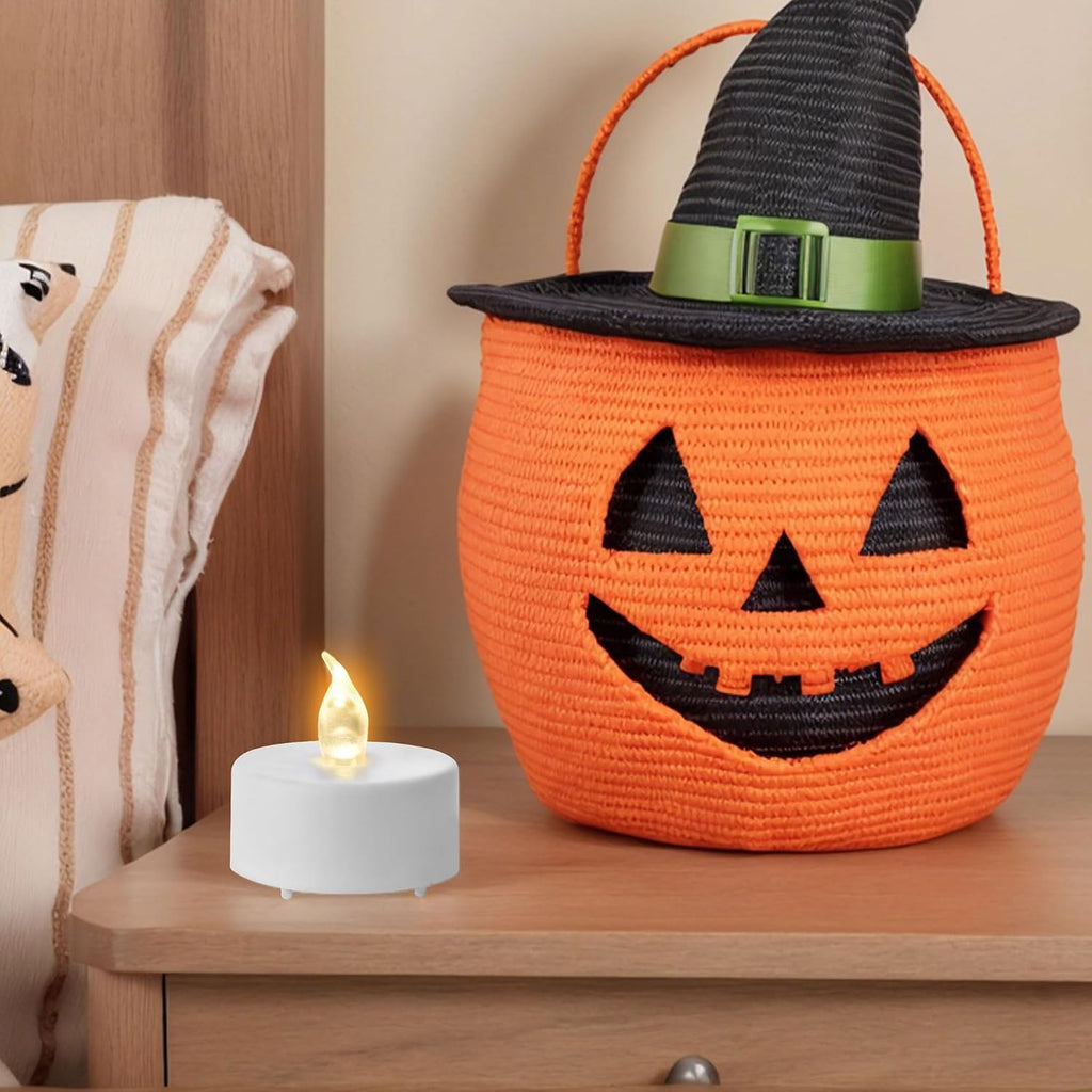 LED Tea Light Flameless Candles with Remote Control Flickering Tealight Long Lasting, Battery Operated with Timer for Halloween Home Decoration Seasonal &Festival Celebration WarmWhite (50pcs)