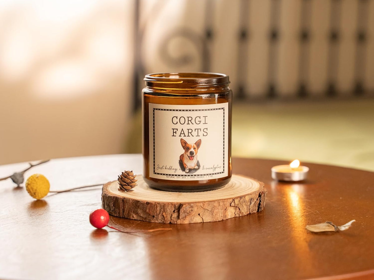 Corgi Gifts & Decor, Dog Mom Gifts - Lavender & Eucalyptus Candle