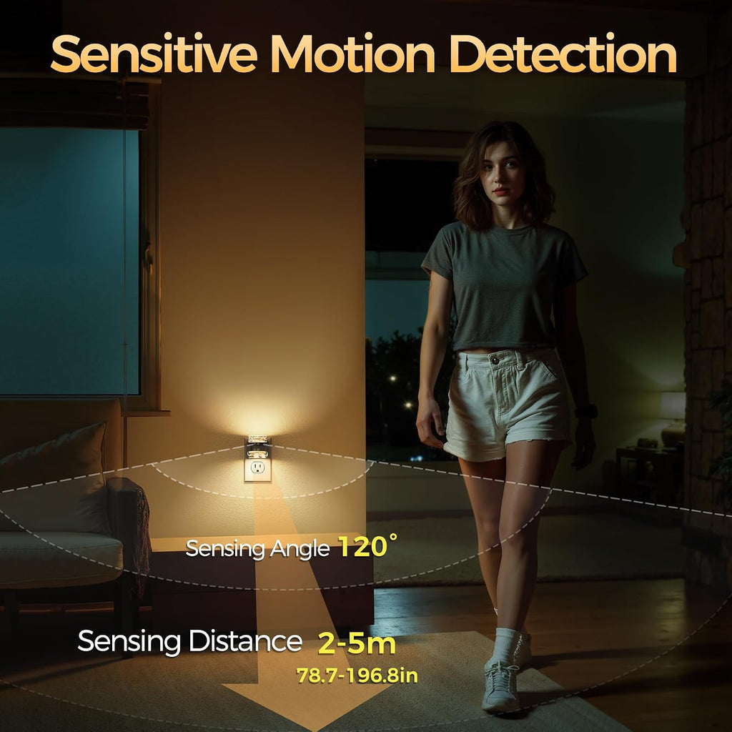 Briignite Motion Sensor Night Light 2Pcs Bubble Night Lights Plug into Wall
