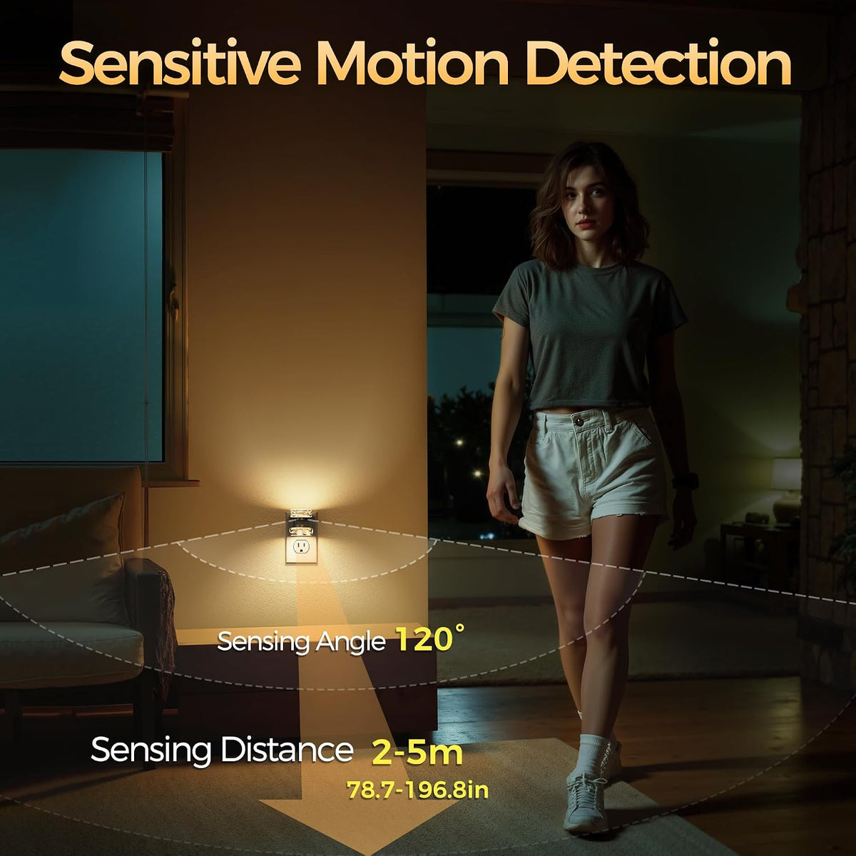 Briignite Motion Sensor Night Light 2Pcs Bubble Night Lights Plug into Wall
