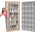 24 Pockets Over the Door Shoe Organizer, Breathable Mesh Hanging Shoe Rack