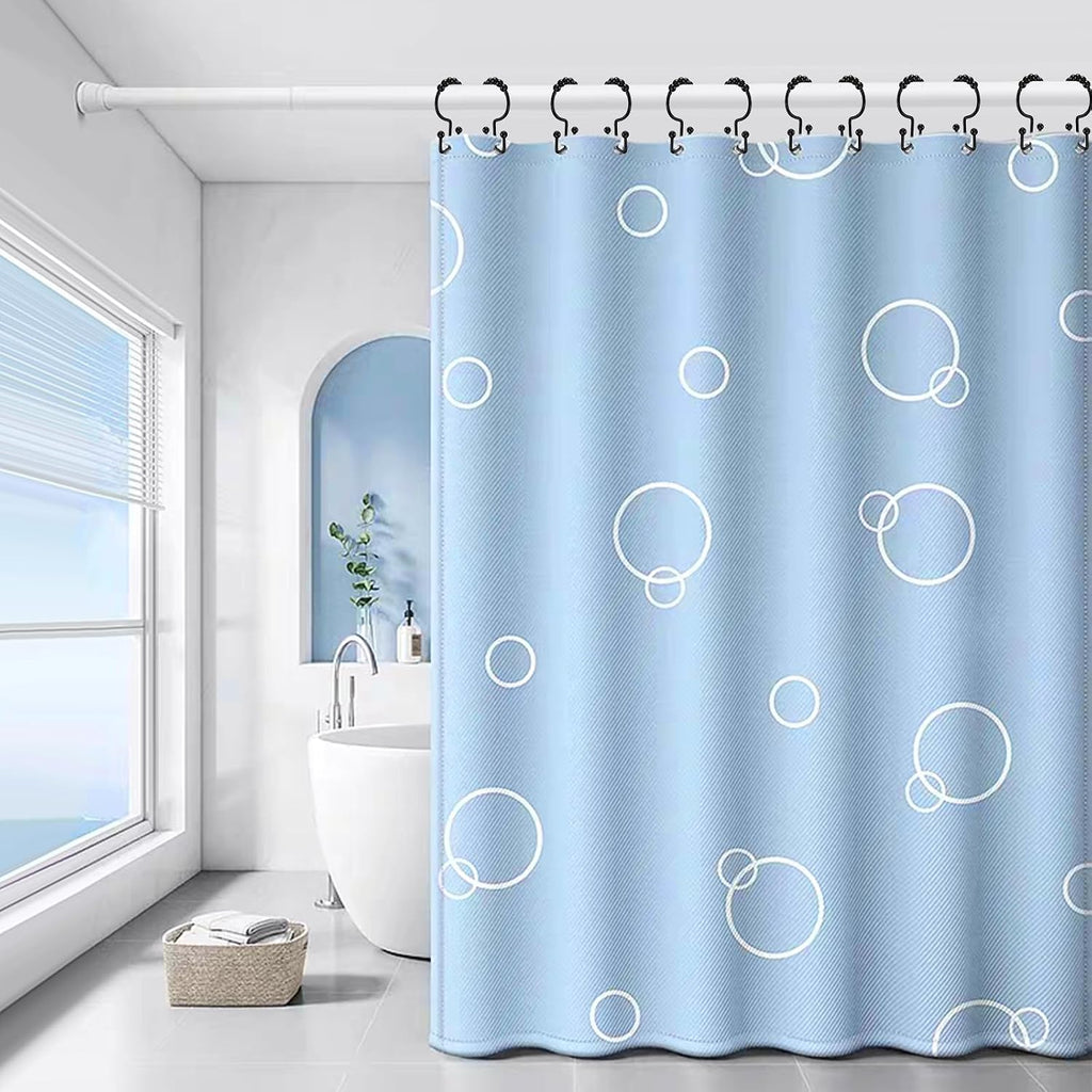Black Shower Curtain Hooks Double Sided with Roller Balls