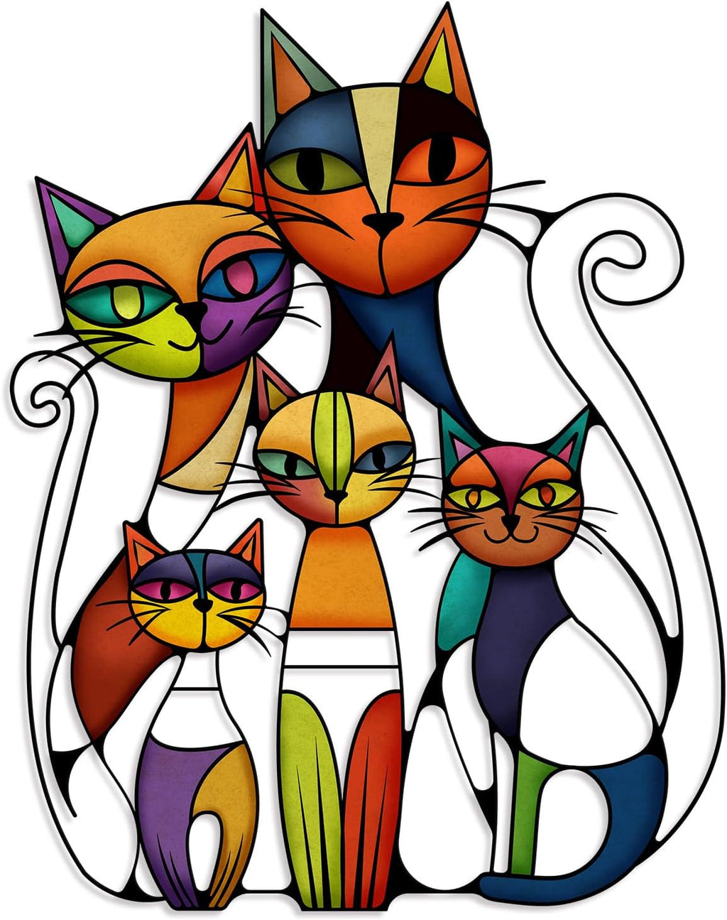 ARTINME Metal Cat Wall Art Decor Wall Sculptures Decor for Home Living Room Bedroom Kitchen Office Gift for Cats Lover 10.6x14.5inch (Vintage)