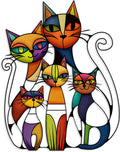 ARTINME Metal Cat Wall Art Decor Wall Sculptures Decor for Home Living Room Bedroom Kitchen Office Gift for Cats Lover 10.6x14.5inch (Vintage)