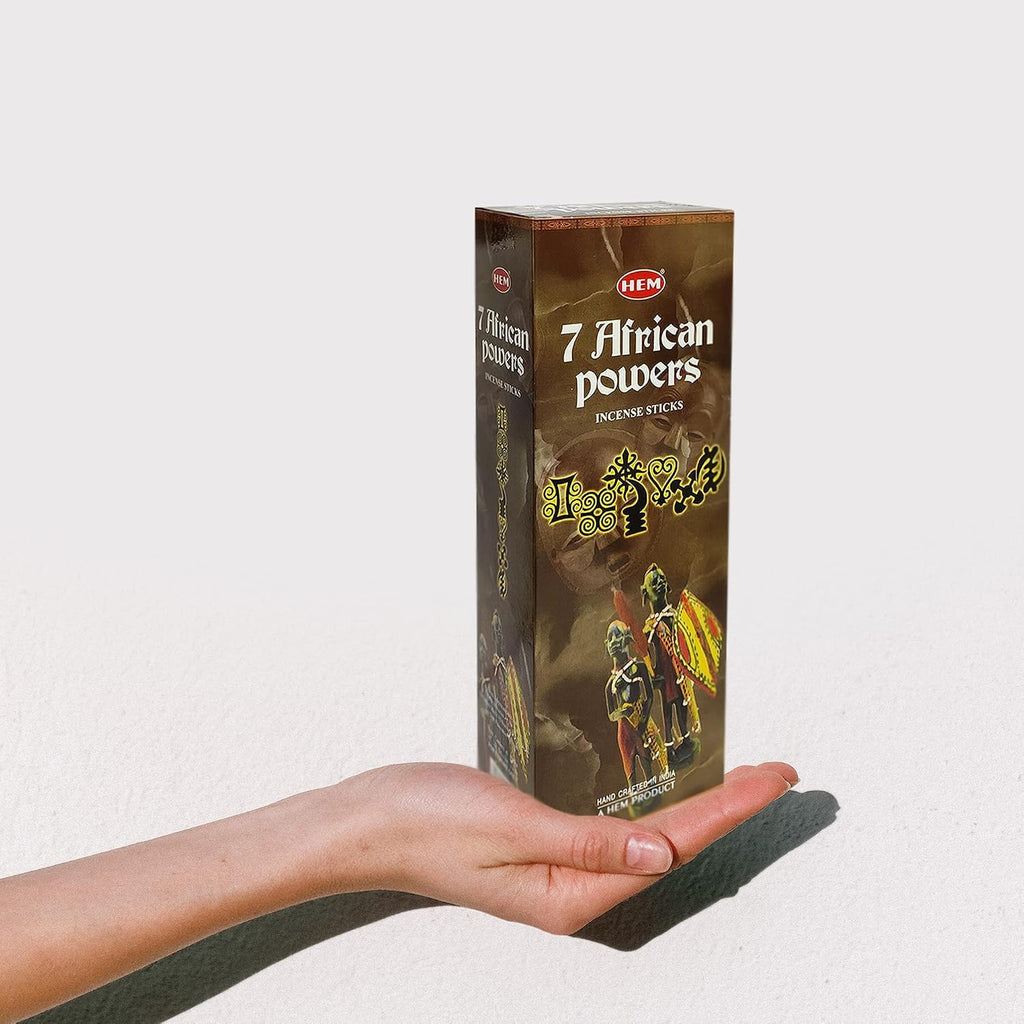 Hem Seven African Powers Incense Sticks (120 Sticks, 6 Boxes Inside) - 9 Inches Long, 20g per Box - Perfect for Meditation, Rituals & Cleansing |Promoting Balance, Connection, and Protection|.