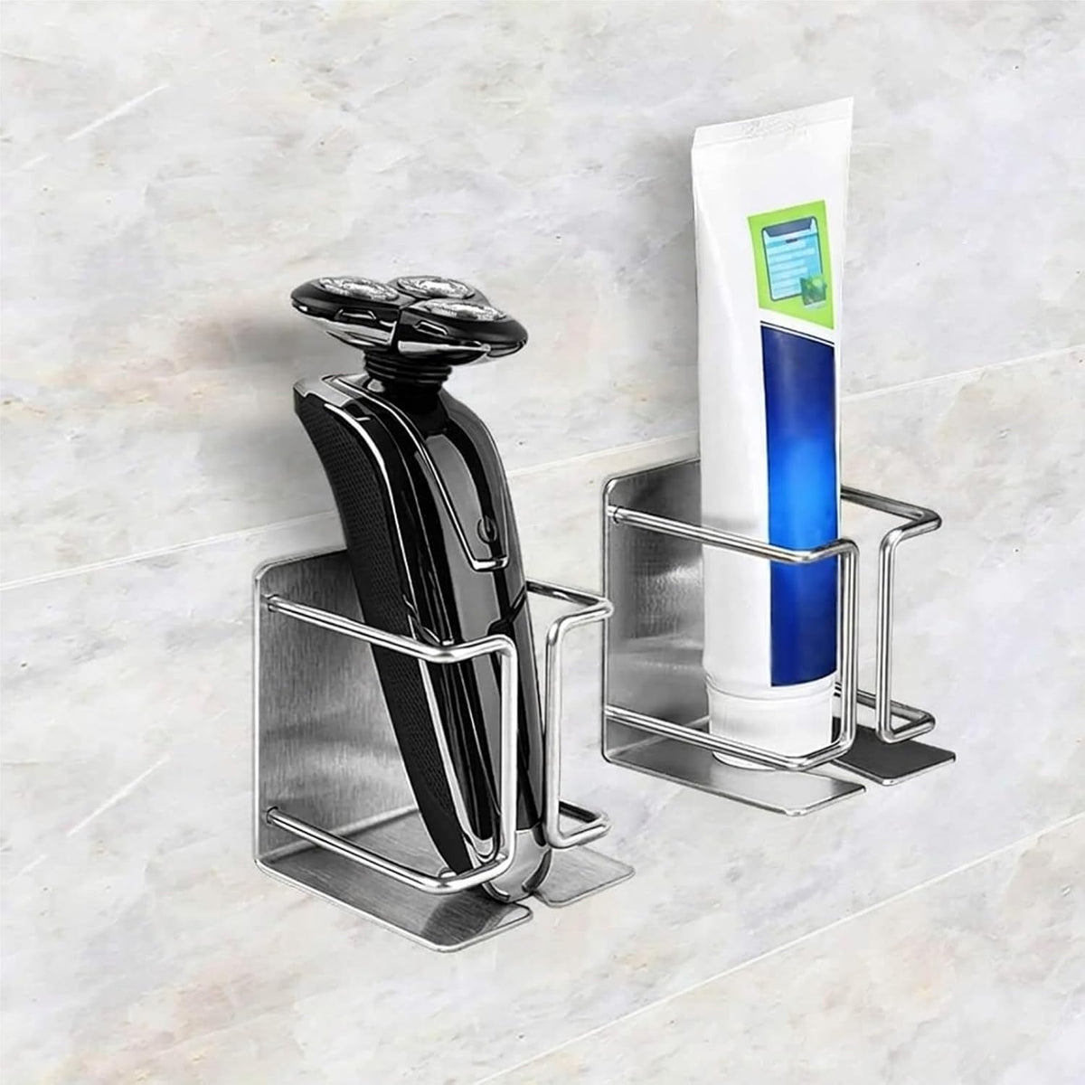 Electric Razor Holder Wall Mount, Stainless Steel Shaver Organizer Shelf