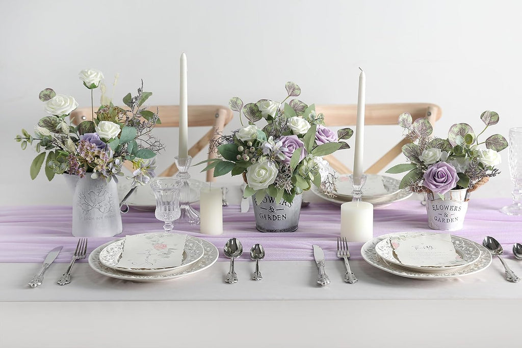 Serra Flora Artificial Greenery Spray Box Set(Pack of 38pcs) with 9 Kinds of DIY Wedding Bouquet Filler Table Centerpieces and Floral Arrangement (Lilac & Green)