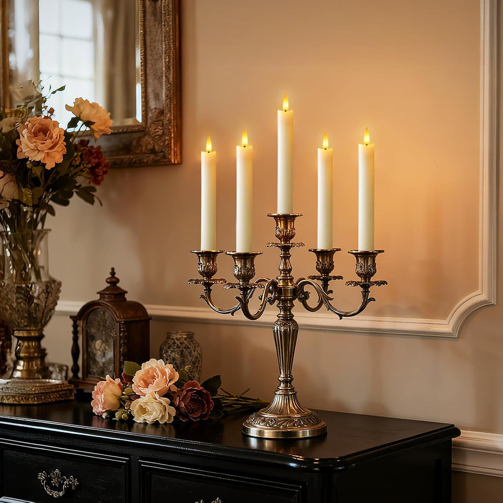 7 Inches Flameless Taper Candles with Remote Timer, Real Wax Ivory Short Led Candlesticks, 3D Wick Light Battery Operated Candlesticks for Christmas Home Wedding Table Decor, 6 Pcs