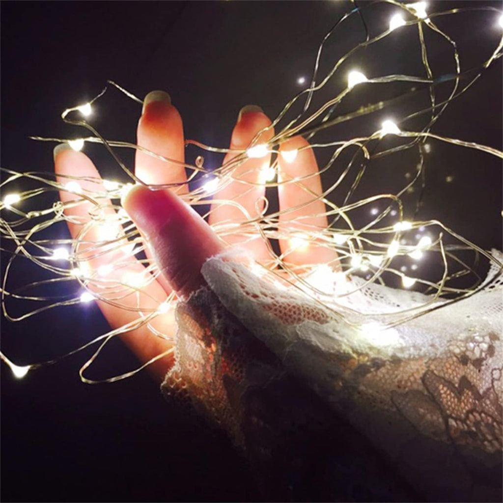 Fairy Lights Plug in 2 Pack, 33ft 100 LED Firefly Twinkle String Lights, USB Mini Small Cute Christmas Tree Twinkling Lights for Indoor Bedroom Party Wedding Valentines (Cold White)