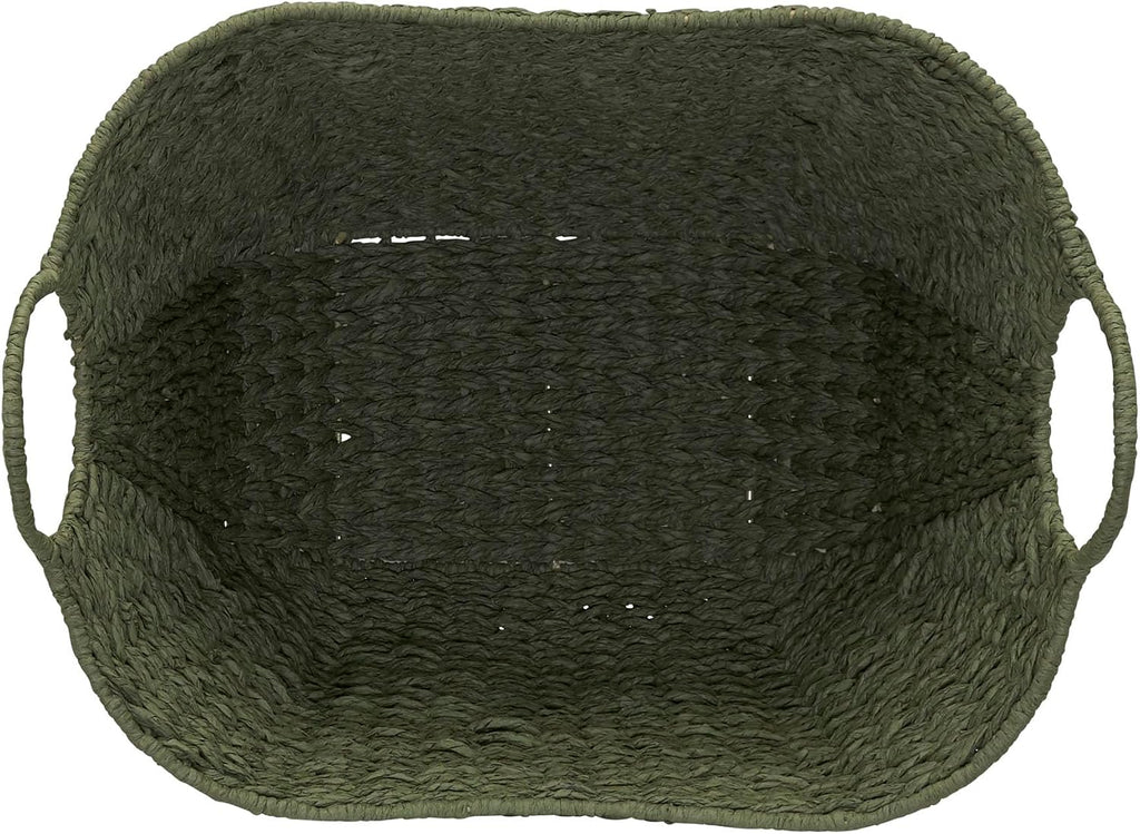 Household Essentials Natural Woven Wicker Storage Basket with Handles