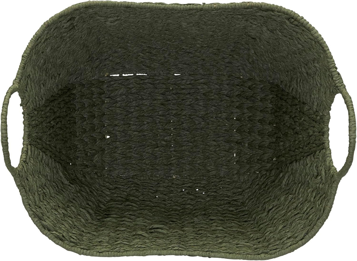 Household Essentials Natural Woven Wicker Storage Basket with Handles