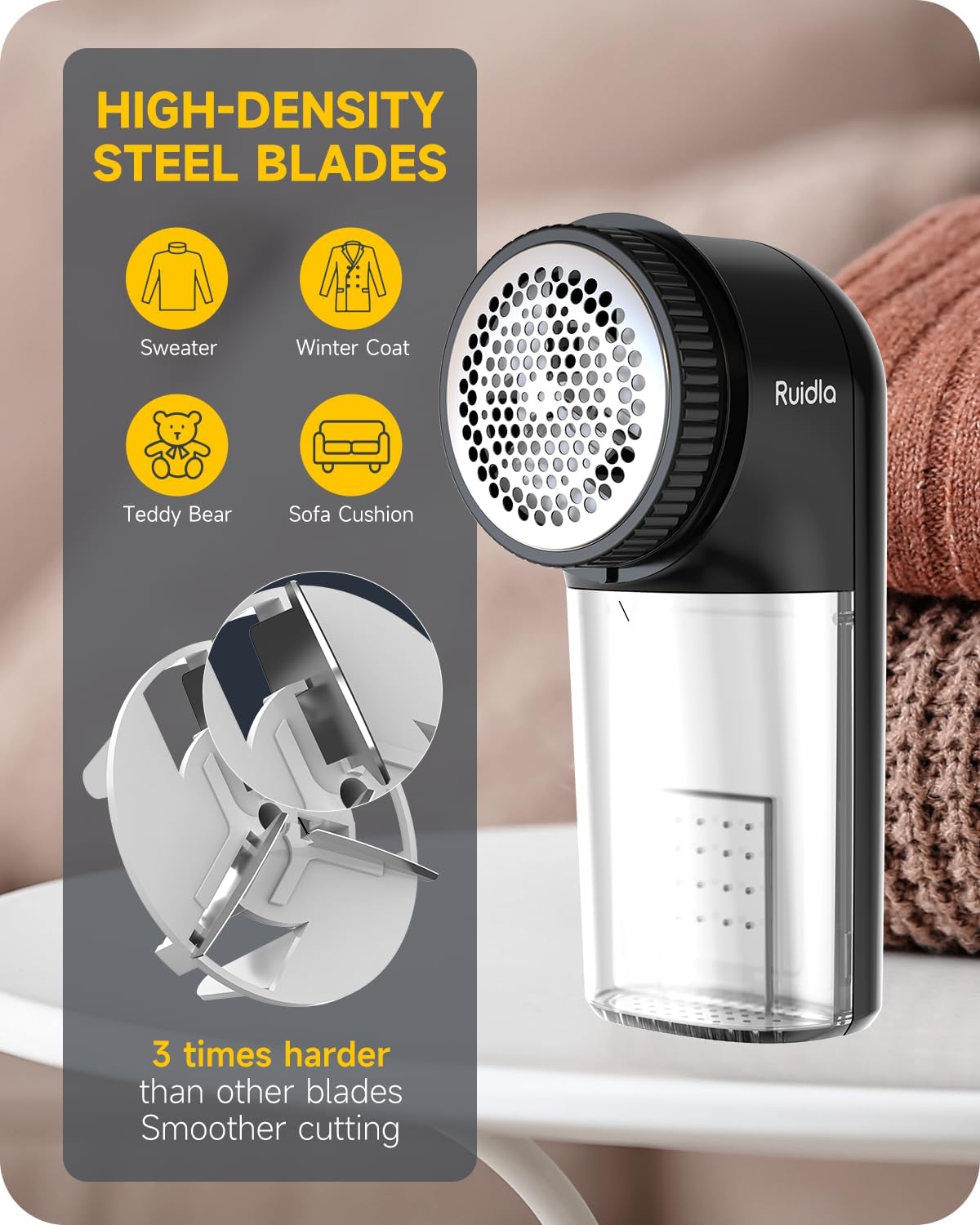 Ruidla Fabric Shaver Lint Remover, Sweater Shaver to Remove Pilling