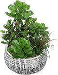 Large Artificial Succulents in Ceramic Pot Faux Succulent Arrangement 10"