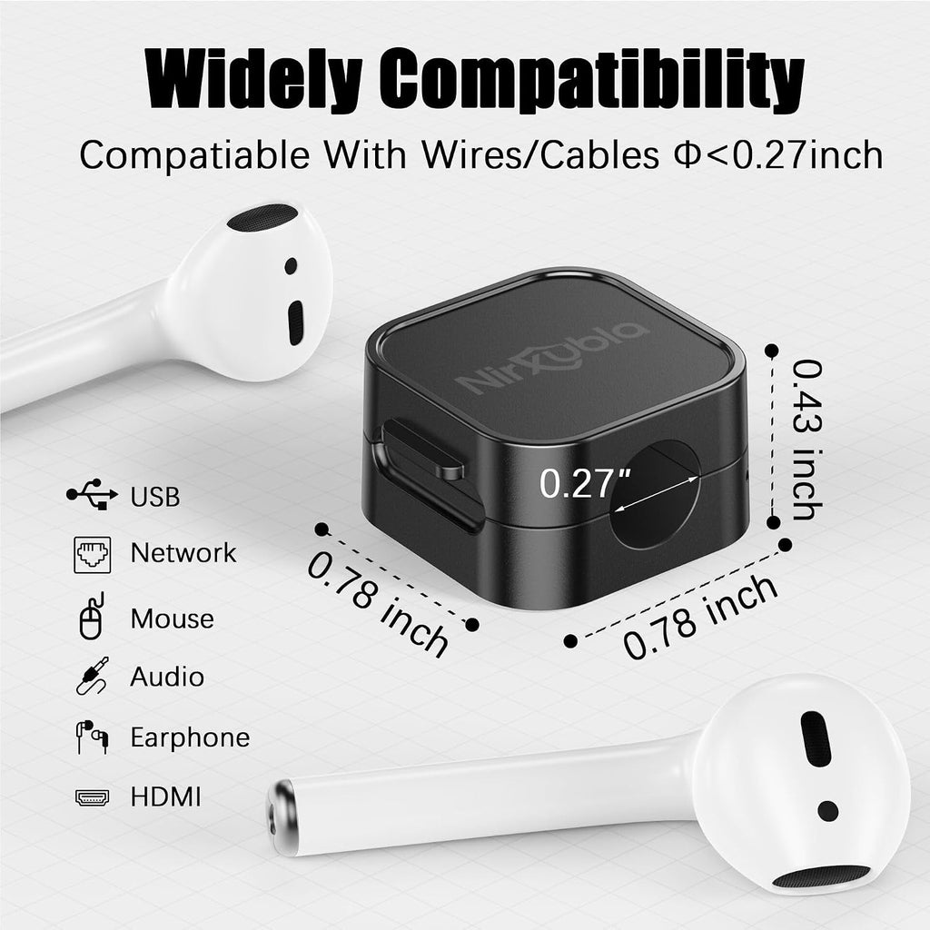 [9 Pack] Magnetic Cable Clips, Easy to Adjust, Enhanced Adhesive Wire Organizer, Desk Cable Management, Mini Holder for Wire Or Cable Clips for Home, Office, Car, Desk, Nightstand (Black-9 Pack)