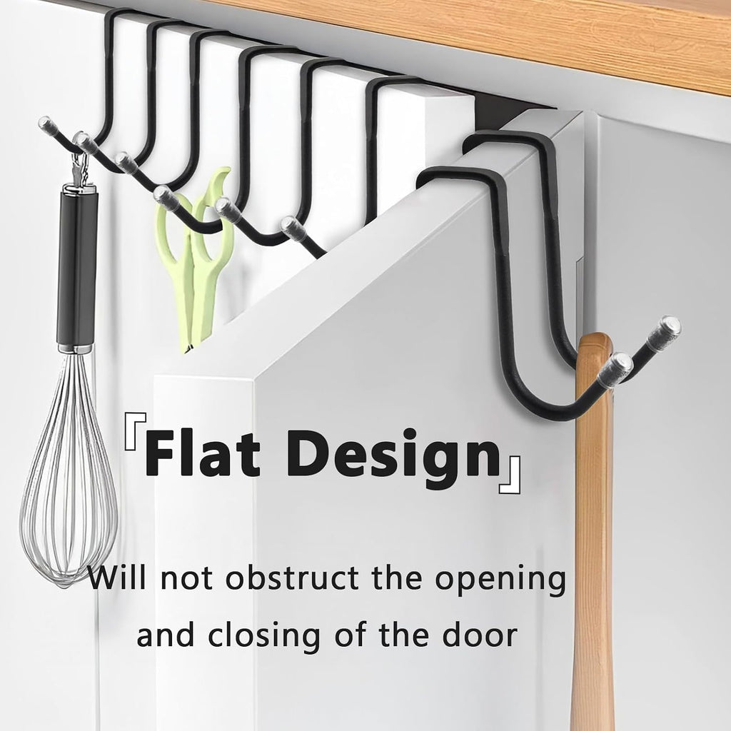 8 Pcs Over Cabinet Door Hooks, Black