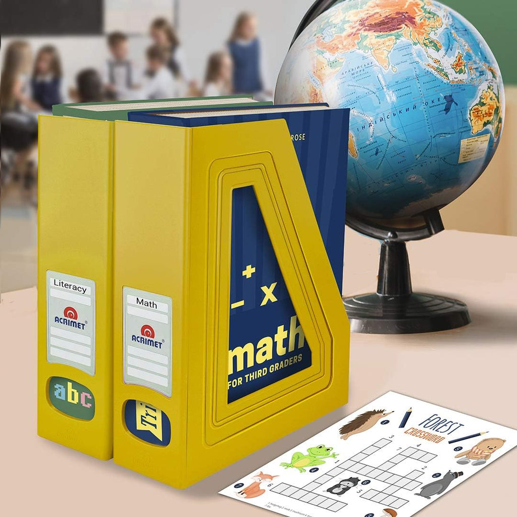 Acrimet Magazine File Holder, Vertical Desk Organizer, Yellow, 2 Pack