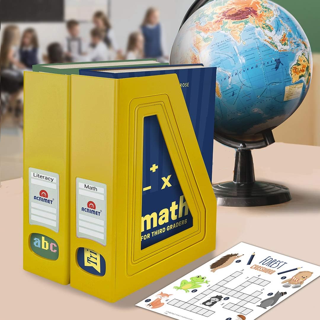 Acrimet Magazine File Holder, Vertical Desk Organizer, Yellow, 2 Pack