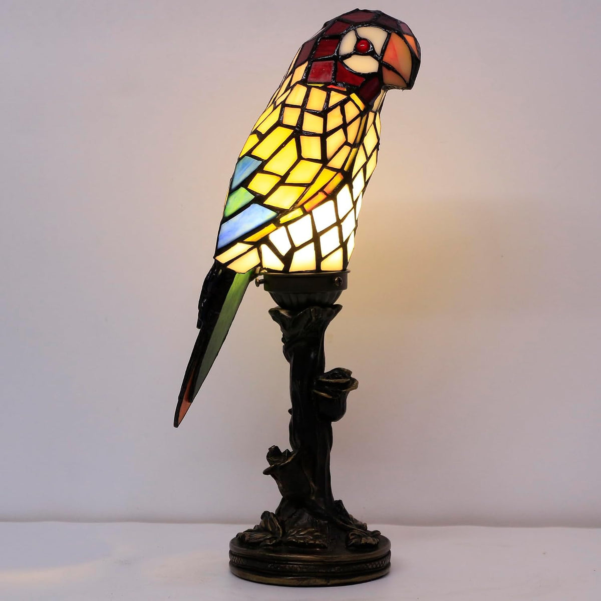 Small Tiffany Lamp Parrot Table Lamp Stained Glass Accent Lamp