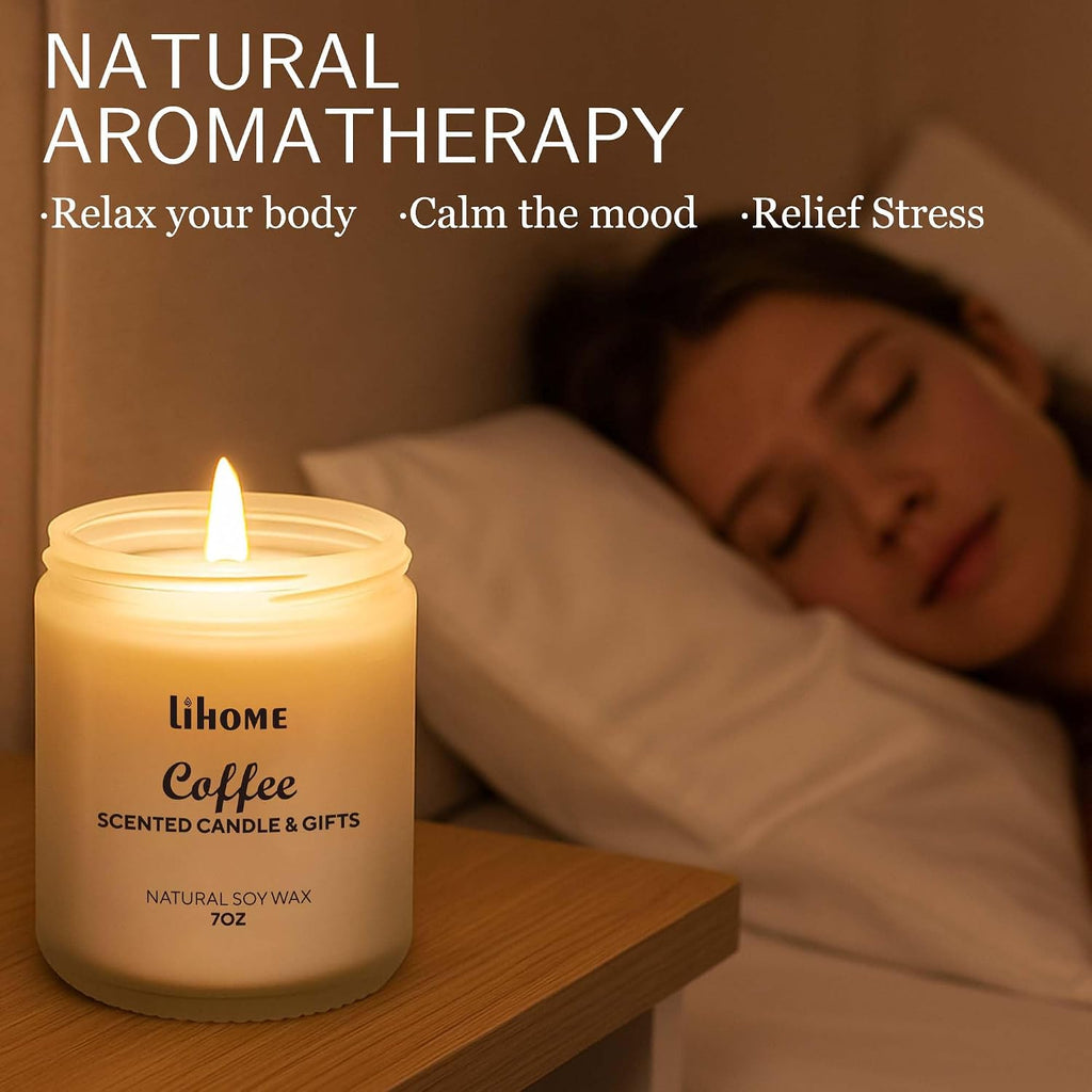 Lihome Candles Gifts for Women - Scented Candles, Natural Soy Wax Candles for Home Scented Perfect for Christmas, Birthday, Mother's Day, Coffee Candle