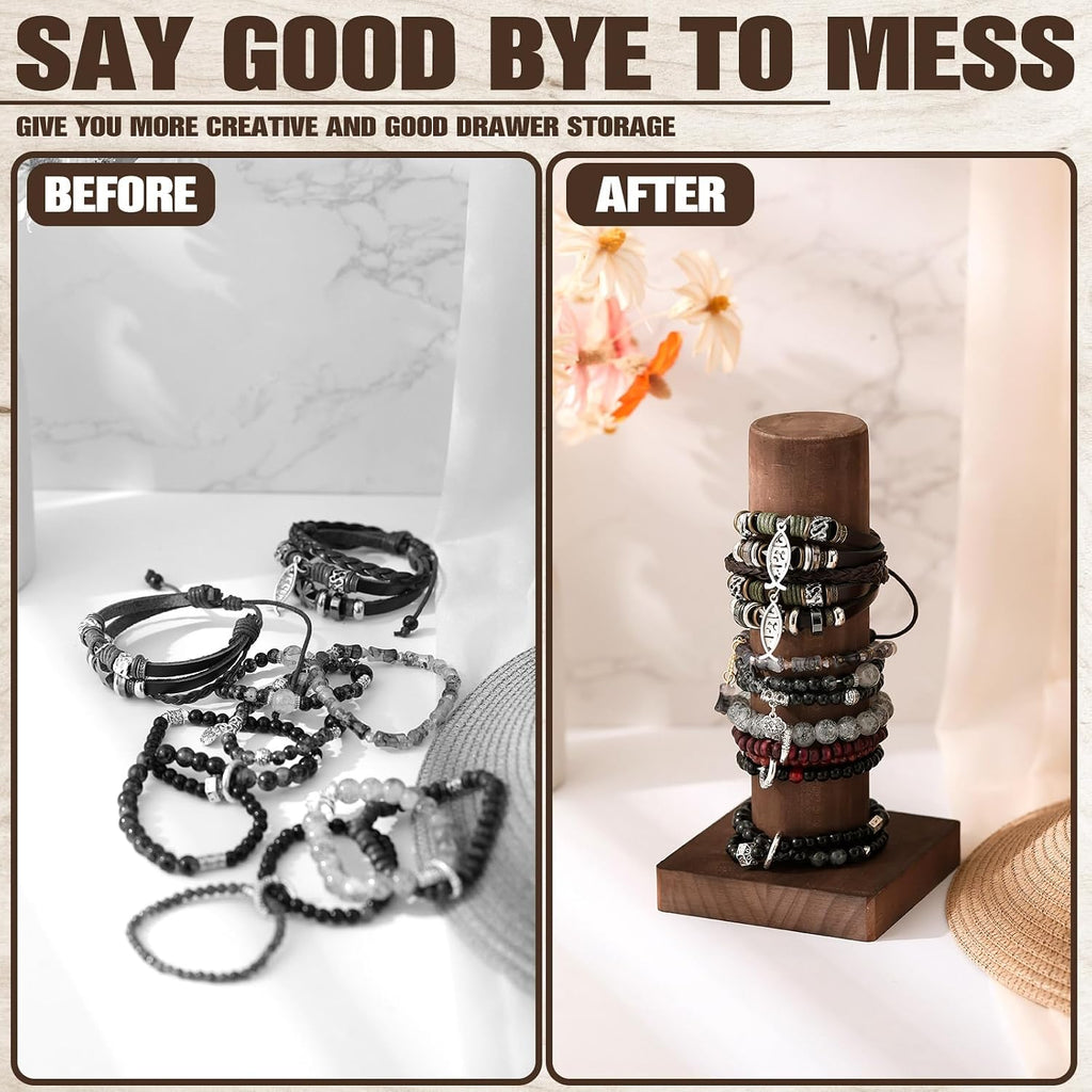 Threehoney Scrunchie Bracelet Holder, Wooden Jewelry Display Stand