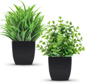 Der Rose 2 Pcs Fake Plants Small Artificial Plants for Black Bathroom Decor
