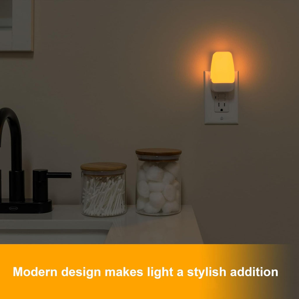 GE SleepLite Plug in Night Light, Amber, 4 Pack