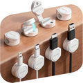 FLYLEAD 8-Pack Silicone Cord Organizer Magnetic Cable Clips, Adhesive