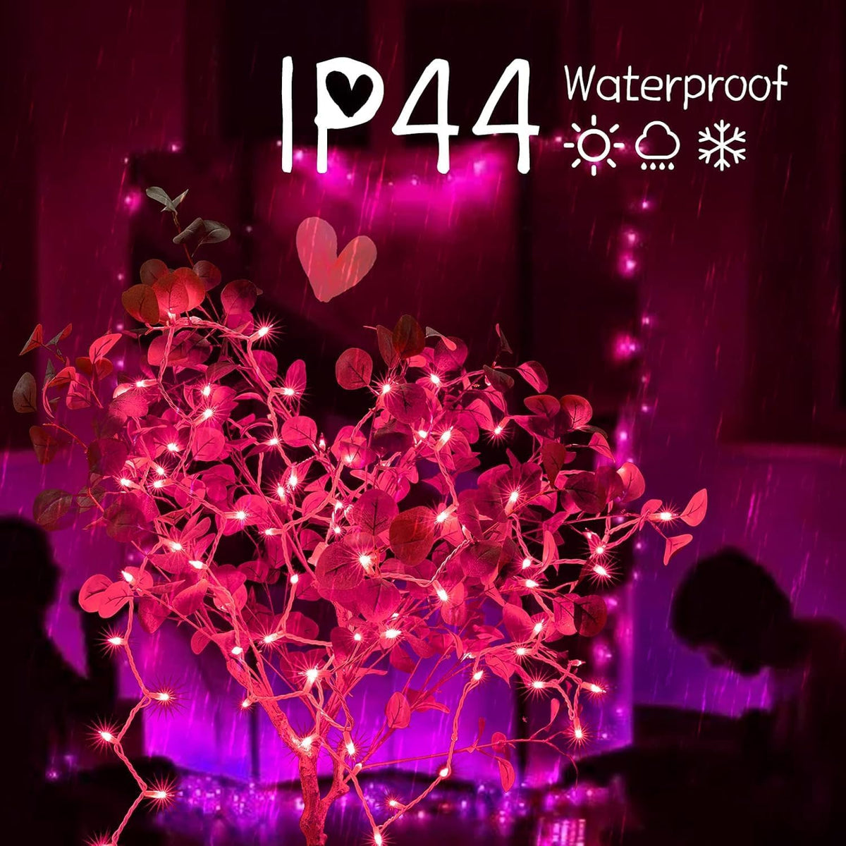 Minetom Pink Christmas Lights 100 Count 20 Feet Incandescent Bulb
