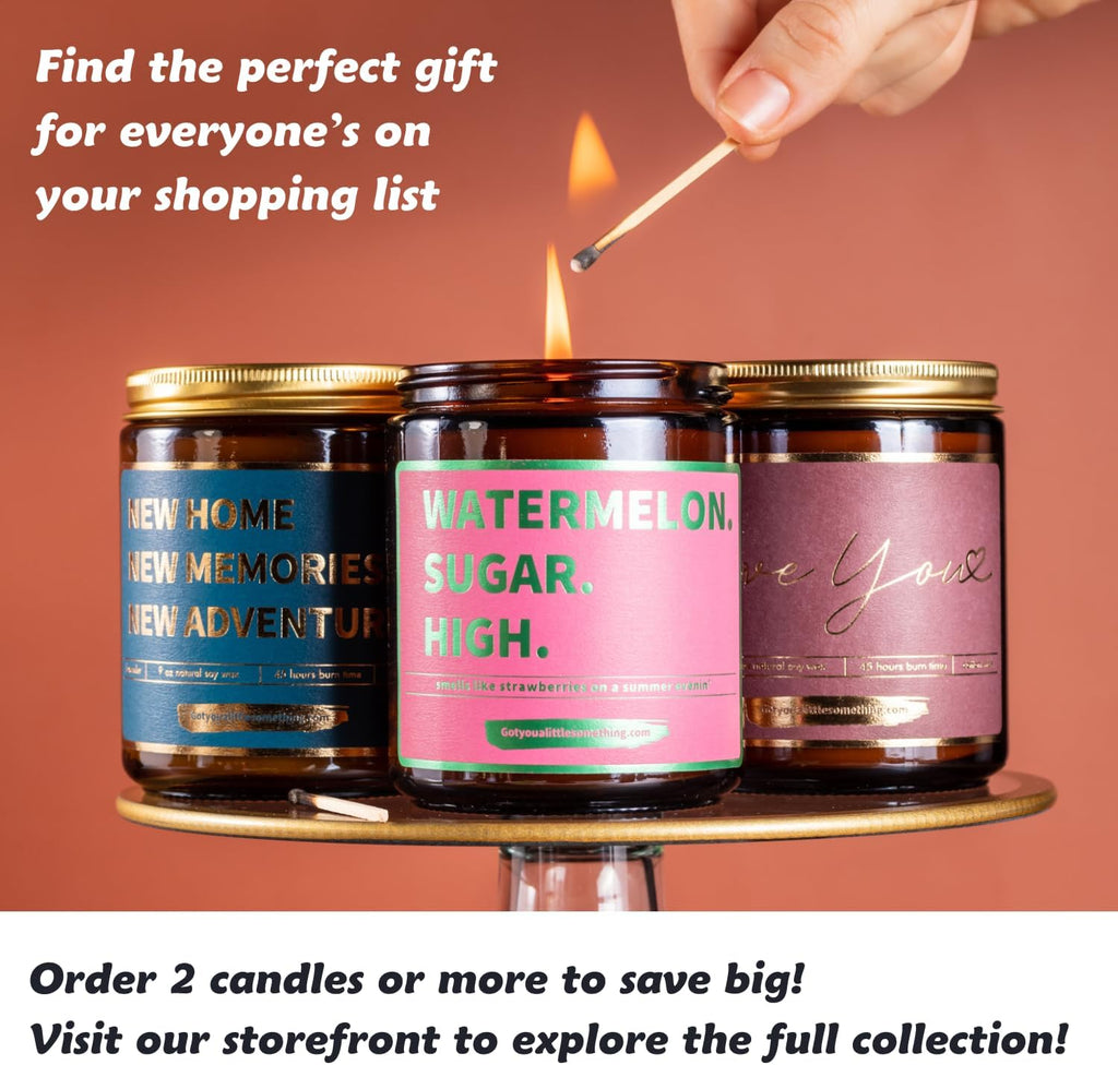 Watermelon Sugar High Scented Candle - Smells Like Strawberries on a Summer Evening - Harry Styles Gifts - Harry Merch - Harry S One Direction Present Idea Music Themed Gift for Fans