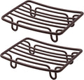 Bar Soap Dish Holder for Shower Bathroom Stainless Steel Rust Proof Self Draining, Bronze-2 Pack