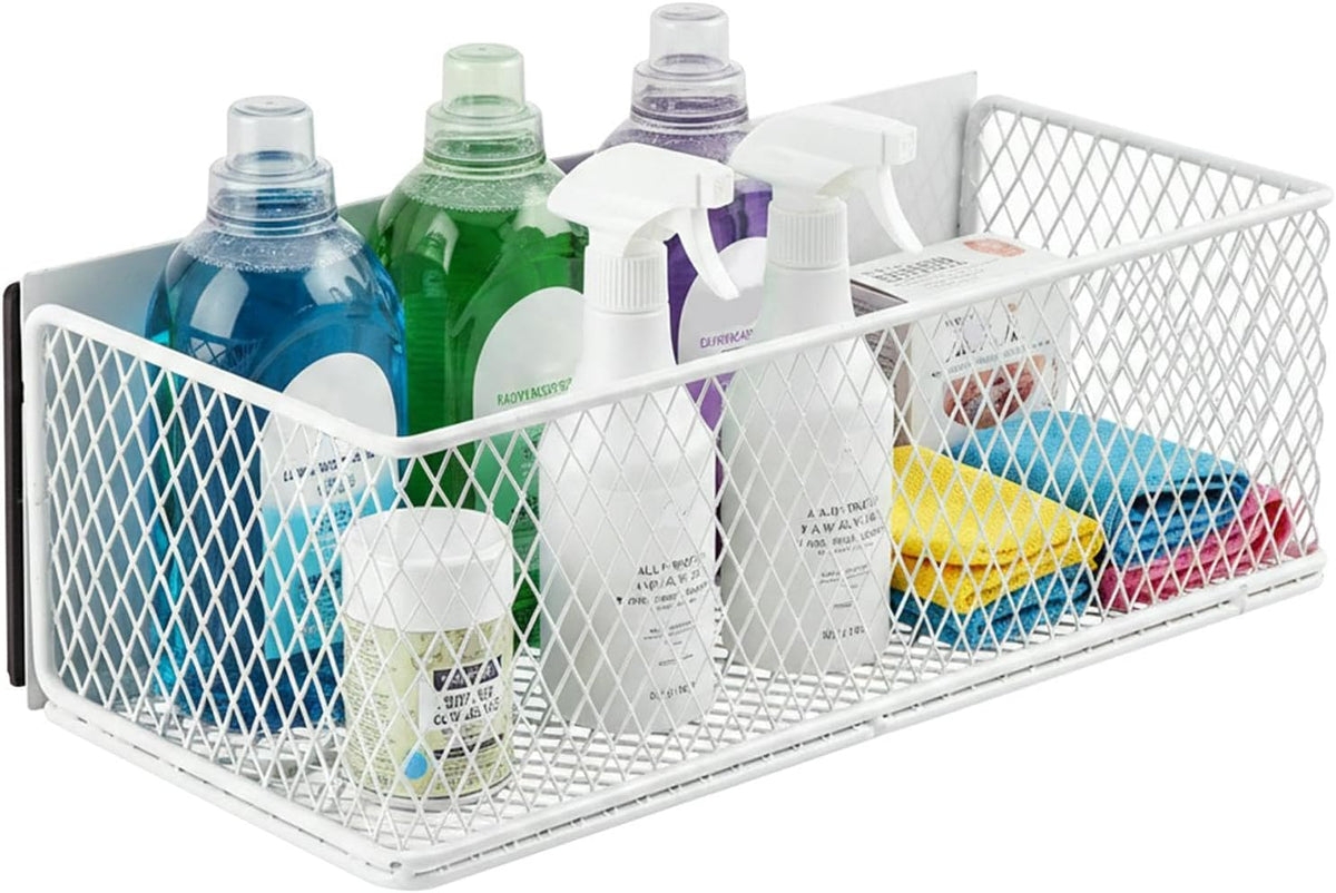 Magnetic Wire Storage Basket, Magnetic Shelf for Fridge Wash Machine Dryer